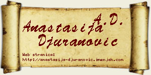 Anastasija Đuranović vizit kartica